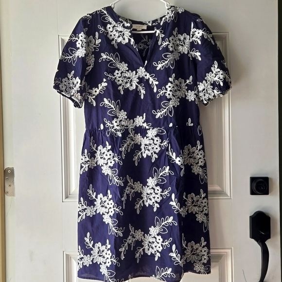 Loft Floral Embroidered Dress - Picture 1 of 9